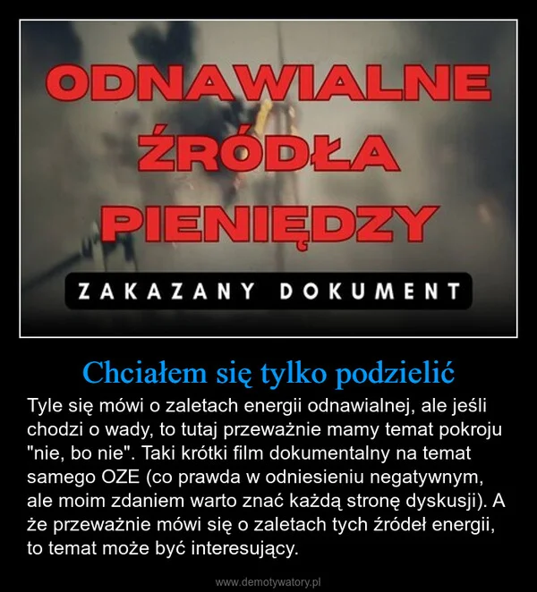 
    Chciałem się tylko podzielić
