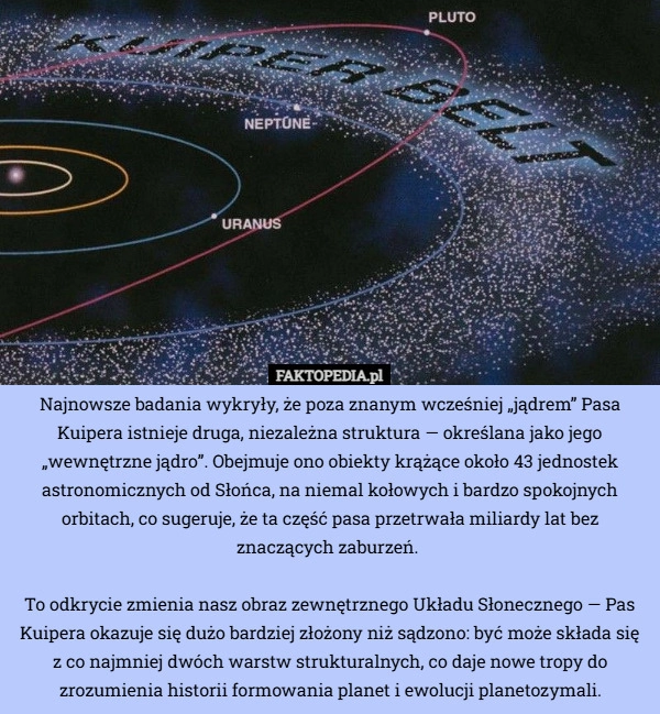 
    Najnowsze badania wykryły, że poza znanym wcześniej „jądrem” Pasa Kuipera