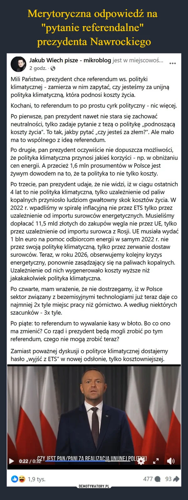 
    Merytoryczna odpowiedź na 
