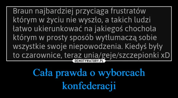 
    Cała prawda o wyborcach konfederacji