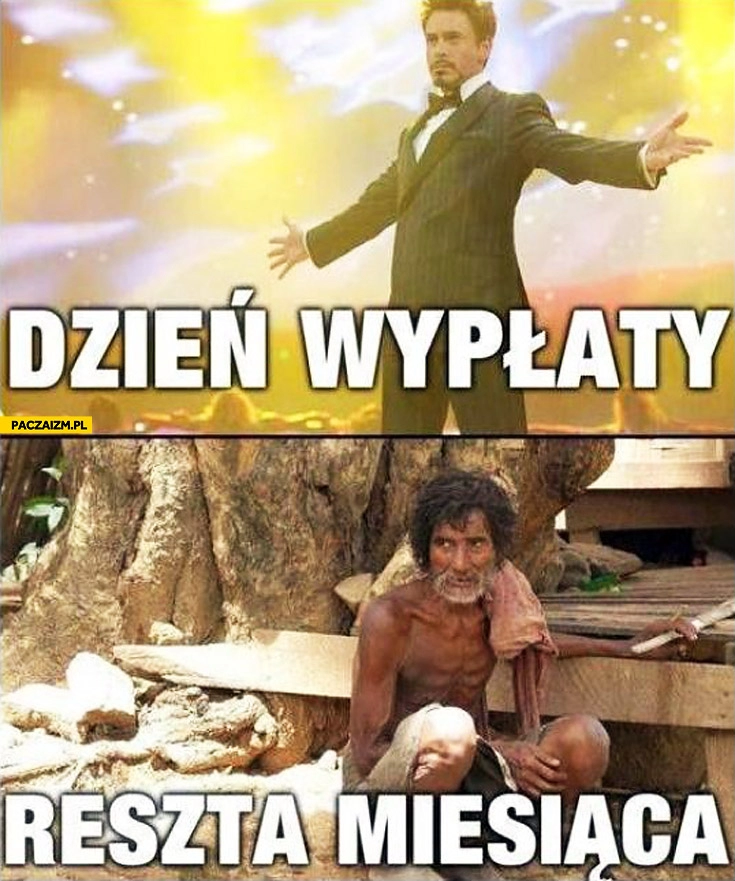 
    Dzień wypłaty reszta miesiąca Robert Downey JR