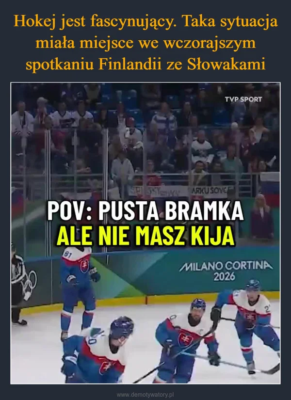 
    Hokej jest fascynujący. Taka sytuacja miała miejsce we wczorajszym spotkaniu Finlandii ze Słowakami