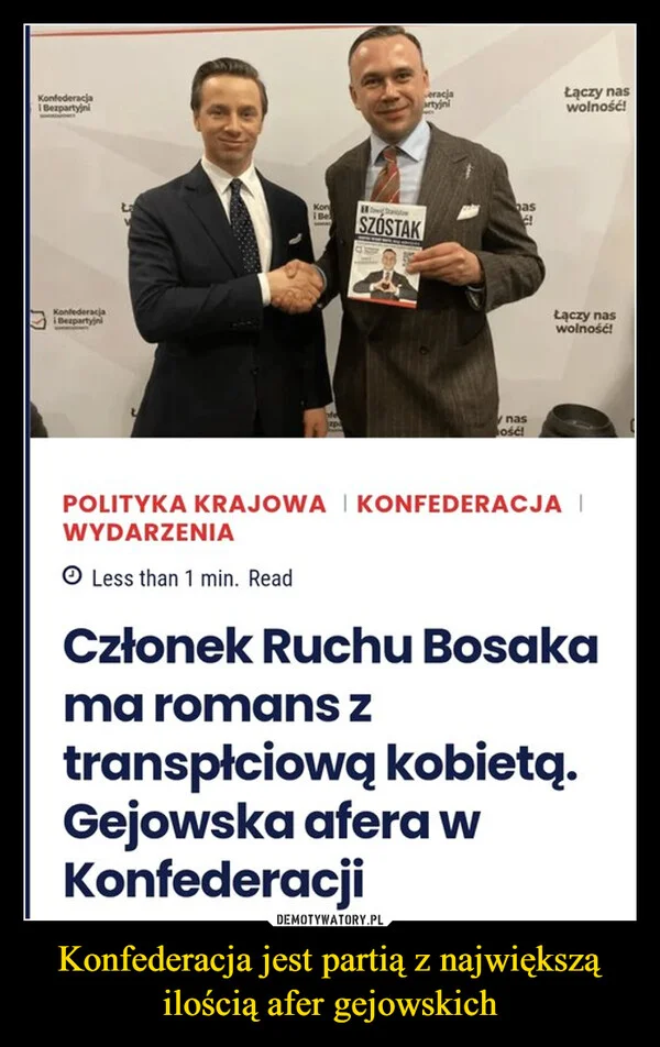 
    Konfederacja jest partią z największą ilością afer gejowskich