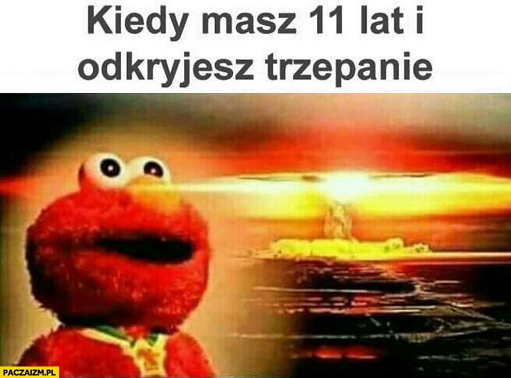 
    Kiedy masz 11 lat i odkryjesz trzepanie Elmo bomba atomowa wybuch
