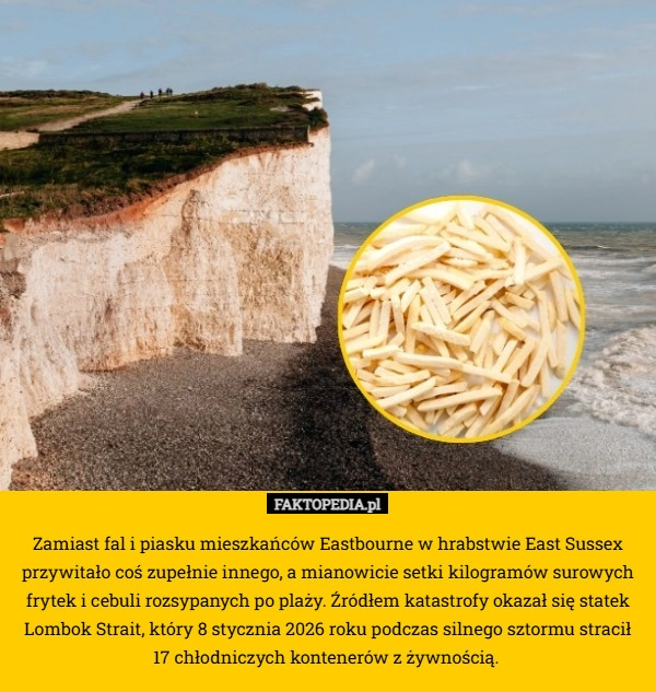 
    Zamiast fal i piasku mieszkańców Eastbourne w hrabstwie East Sussex przywitało