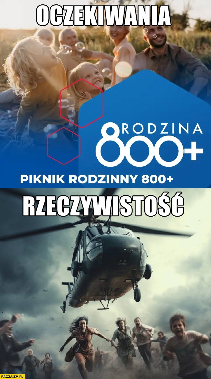 
    Piknik rodzina 800+ plus oczekiwania vs rzeczywistość helikopter policyjny black hawk