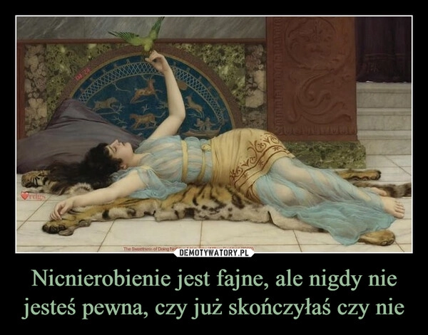 
    Nicnierobienie jest fajne, ale nigdy nie jesteś pewna, czy już skończyłaś czy nie