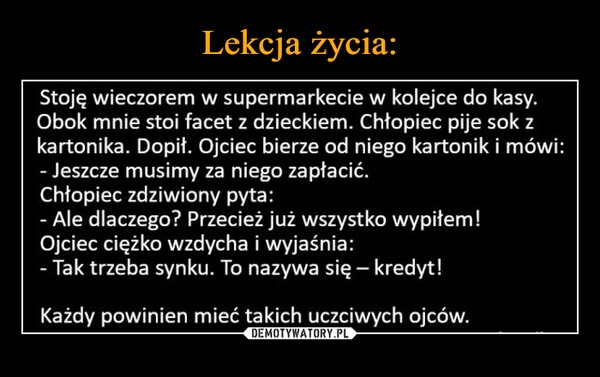 
    Lekcja życia: