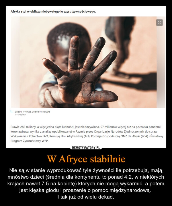 
    W Afryce stabilnie