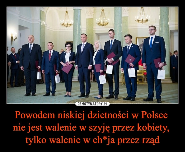 
    
Powodem niskiej dzietności w Polsce
nie jest walenie w szyję przez kobiety,
tylko walenie w ch*ja przez rząd 