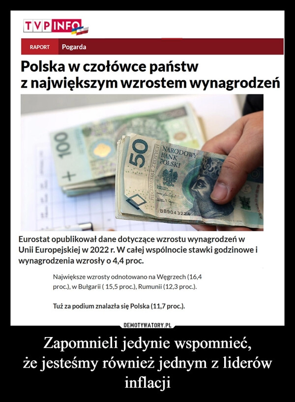 
    Zapomnieli jedynie wspomnieć,
że jesteśmy również jednym z liderów inflacji