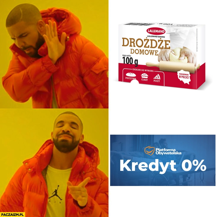 
    Drożdże nie chce woli kredyt 0% procent ceny rosną jak na drożdżach Drake