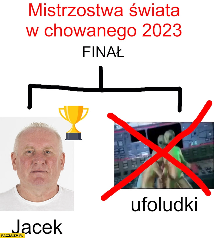 
    Mistrzostwa świata w chowanego 2023: Jacek Jaworek wygrał z UFO