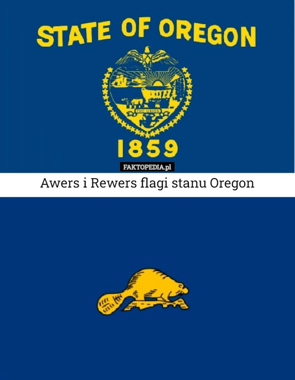 
    Awers i Rewers flagi stanu Oregon