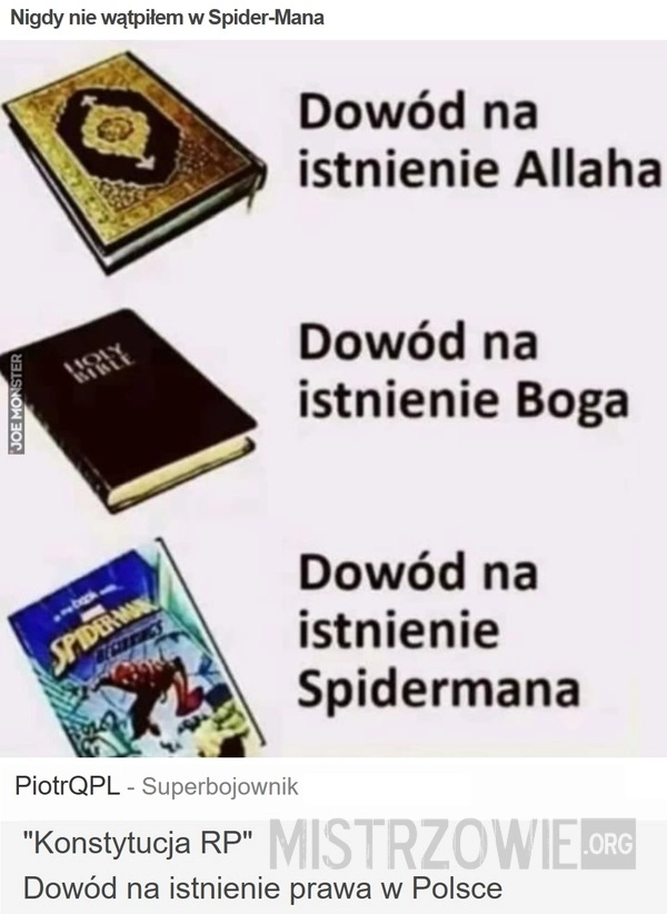 
    Nigdy nie wątpiłem w Spider-Mana