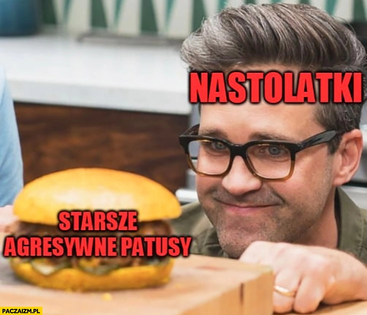 
    Nastolatki patrzą na starsze agresywne patusy jak gość na burgera