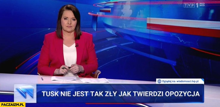 
    Tusk nie jest taki zły jak twierdzi opozycja Holecka pasek wiadomości TVP