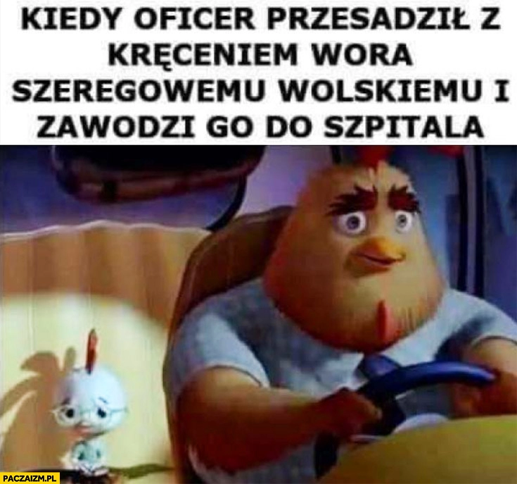 
    Kiedy oficer przesadził z kręceniem wora szeregowemu Wolskiemu i zawozi go do szpitala