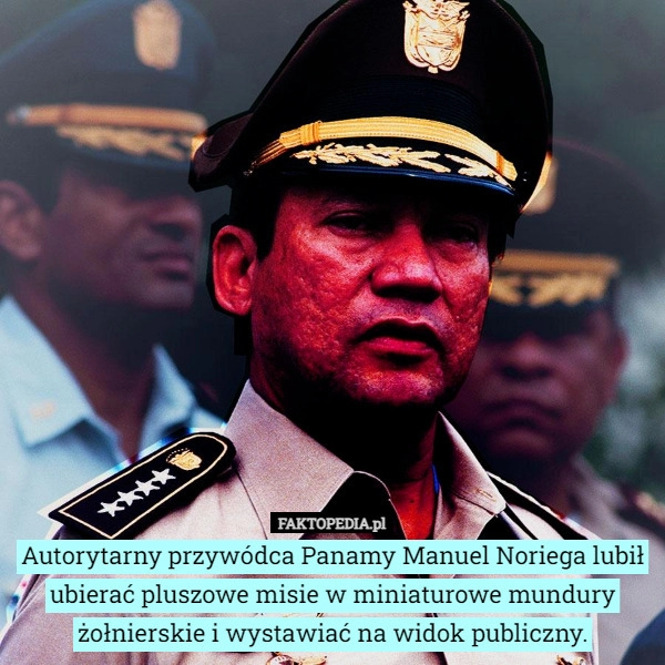 
    Autorytarny przywódca Panamy Manuel Noriega lubił ubierać pluszowe misie