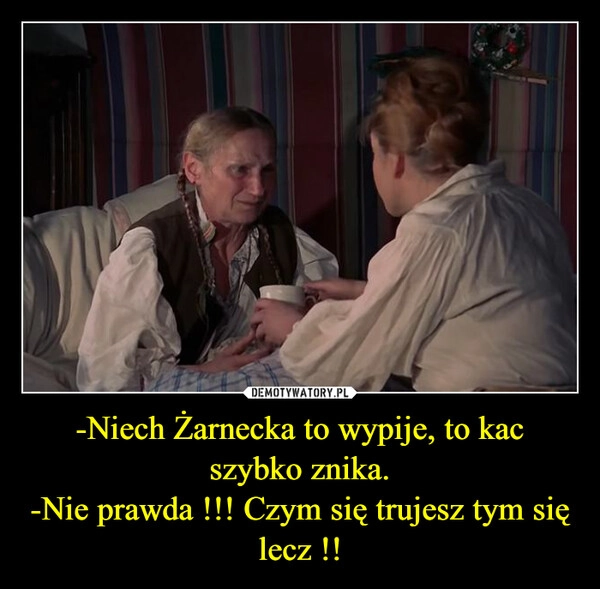 
    -Niech Żarnecka to wypije, to kac szybko znika.
-Nie prawda !!! Czym się trujesz tym się lecz !!