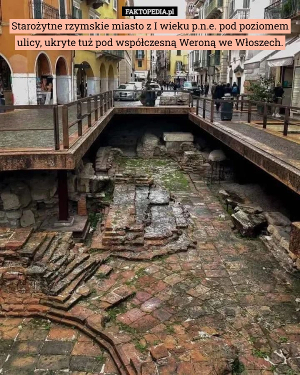 
    Starożytne rzymskie miasto z I wieku p.n.e. pod poziomem ulicy, ukryte tuż