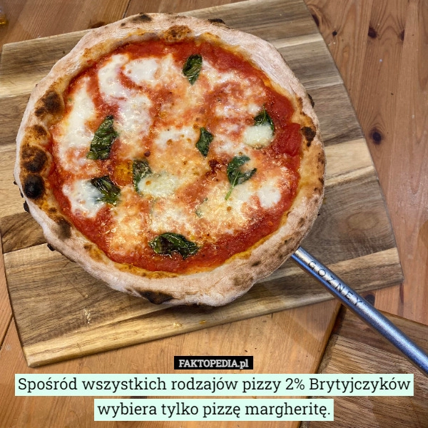 
    Spośród wszystkich rodzajów pizzy 2% Brytyjczyków wybiera tylko pizzę margheritę.