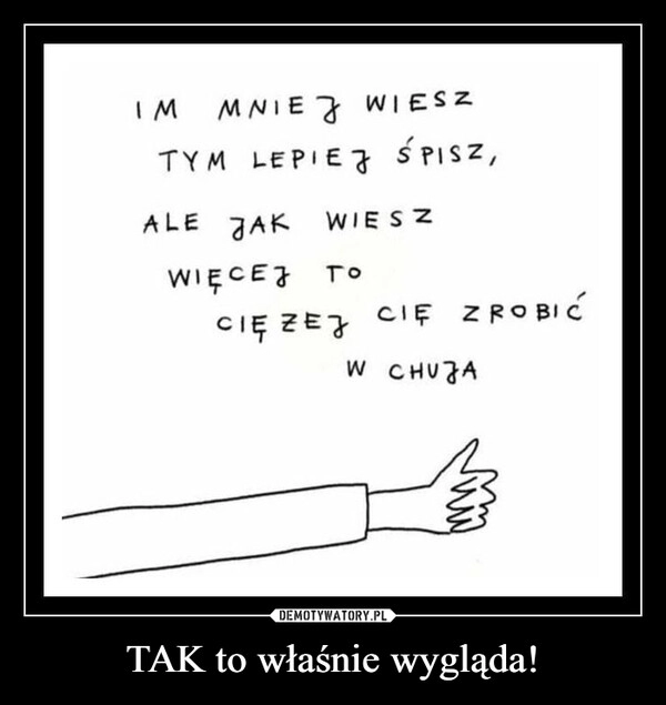 
    TAK to właśnie wygląda!