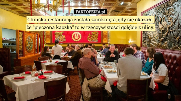 
    Chińska restauracja została zamknięta, gdy się okazało,że "pieczona