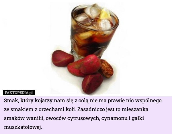 
    Smak, który kojarzy nam się z colą nie ma prawie nic wspólnego ze smakiem
