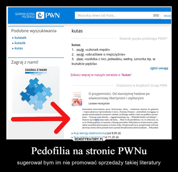 
    Pedofilia na stronie PWNu