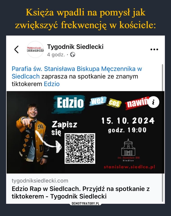 
    Księża wpadli na pomysł jak zwiększyć frekwencję w kościele: