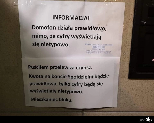 
    Odpowiedź mieszkańca na informację od spółdzielni  