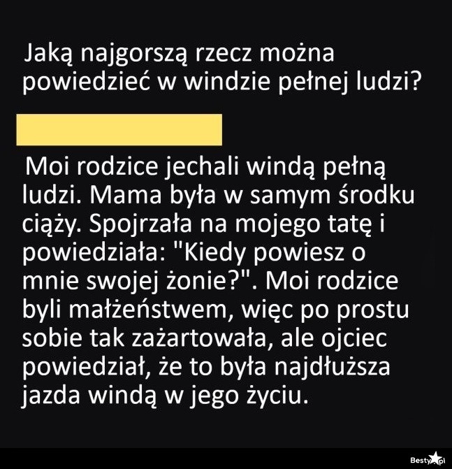 
    Żarcik w windzie 