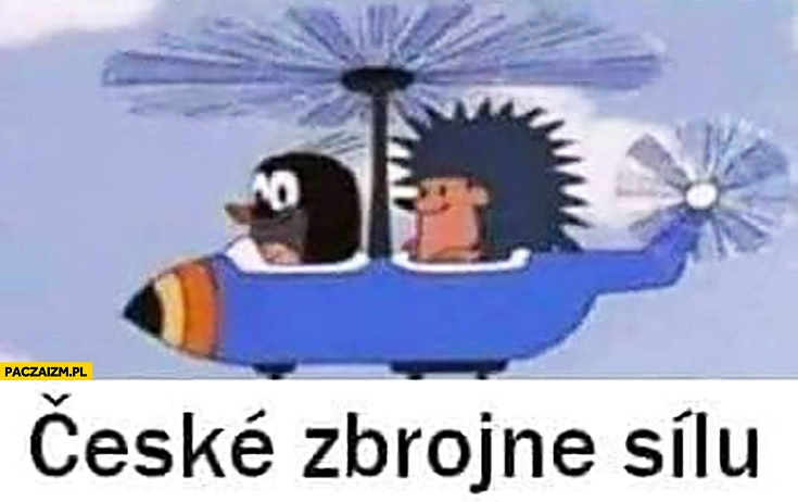 
    Czeskie siły zbrojne Krecik jeżyk w helikopterze