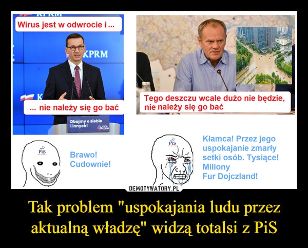 
    Tak problem "uspokajania ludu przez aktualną władzę" widzą totalsi z PiS