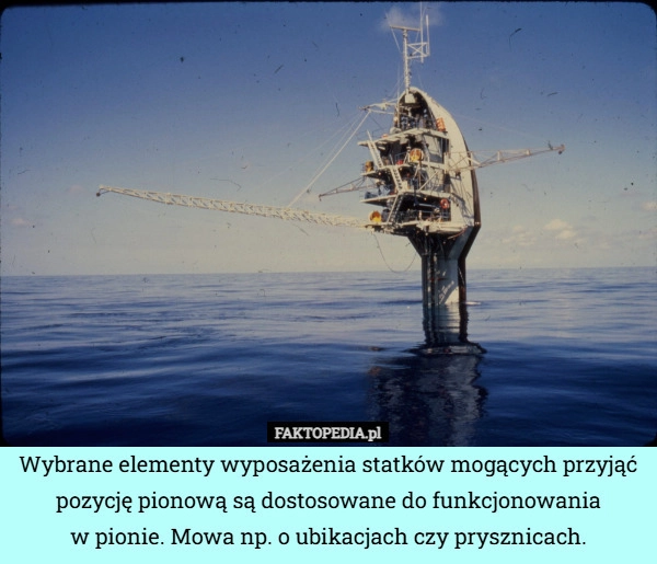 
    Wybrane elementy wyposażenia statków mogących przyjąć pozycję pionową są