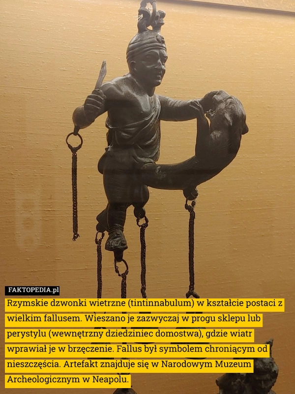 
    Rzymskie dzwonki wietrzne (tintinnabulum) w kształcie postaci z wielkim