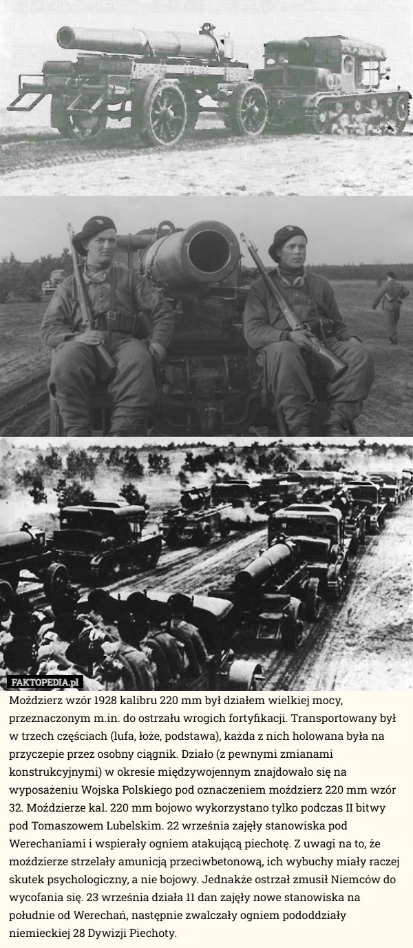 Moździerz wzór 1928 kalibru 220 mm był działem wielkiej mocy, przeznaczonym