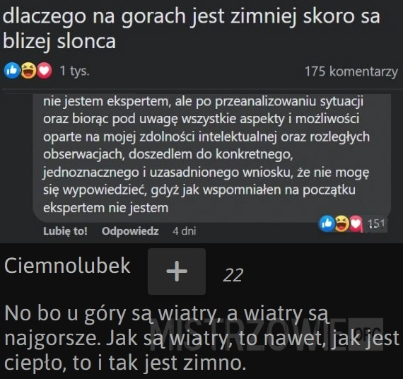 
    
			Dlaczego na górach jest zimniej, skoro są bliżej słońca					