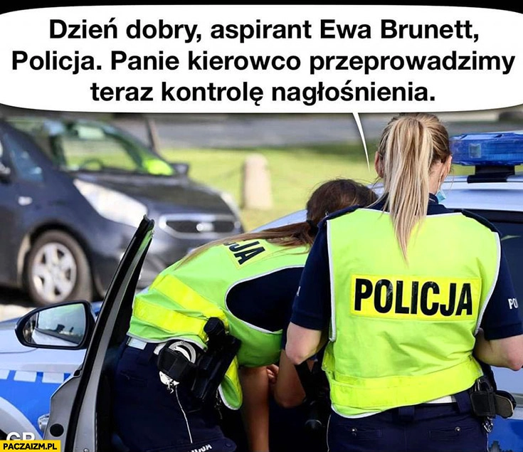 
    Dzień dobry aspirant Ewa Brunett panie kierowco przeprowadzimy teraz kontrole nagłośnienia