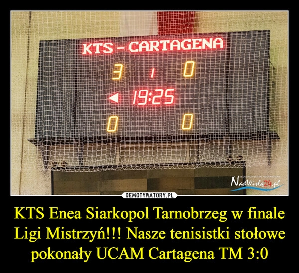 
    KTS Enea Siarkopol Tarnobrzeg w finale Ligi Mistrzyń!!! Nasze tenisistki stołowe pokonały UCAM Cartagena TM 3:0