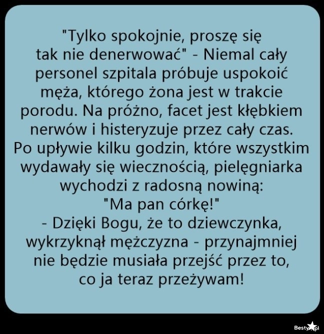 
    Zestresowany mąż na porodówce 