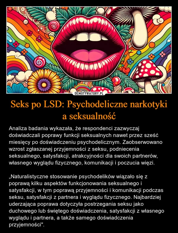 
    Seks po LSD: Psychodeliczne narkotyki a seksualność