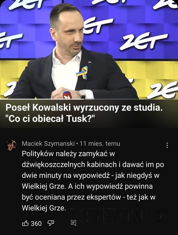 
    Kowalski wyrzucony ze studia