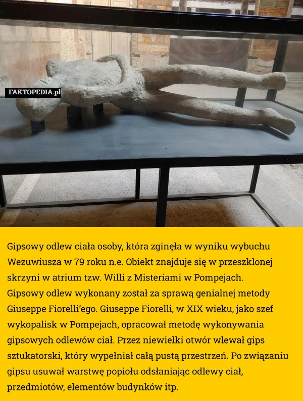 
    Gipsowy odlew ciała osoby, która zginęła w wyniku wybuchu Wezuwiusza