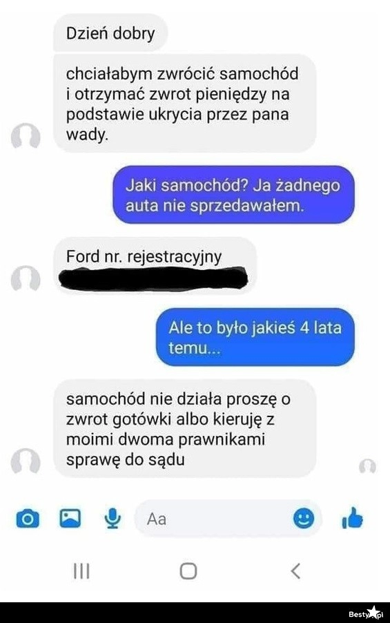 
    Samochód z wadą 