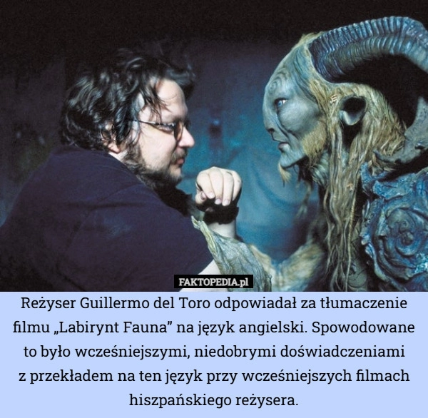 
    Reżyser Guillermo del Toro odpowiadał za tłumaczenie filmu „Labirynt Fauna”