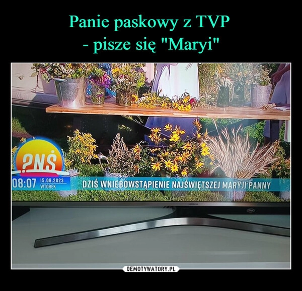 
    Panie paskowy z TVP 
- pisze się "Maryi"