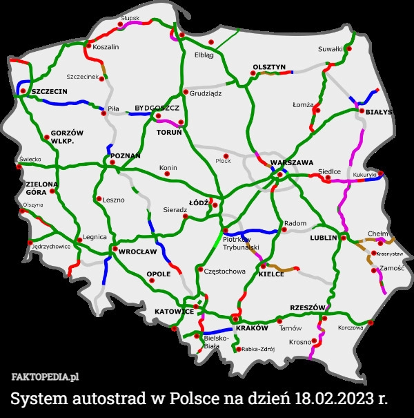 
    System autostrad w Polsce na dzień 18.02.2023 r.