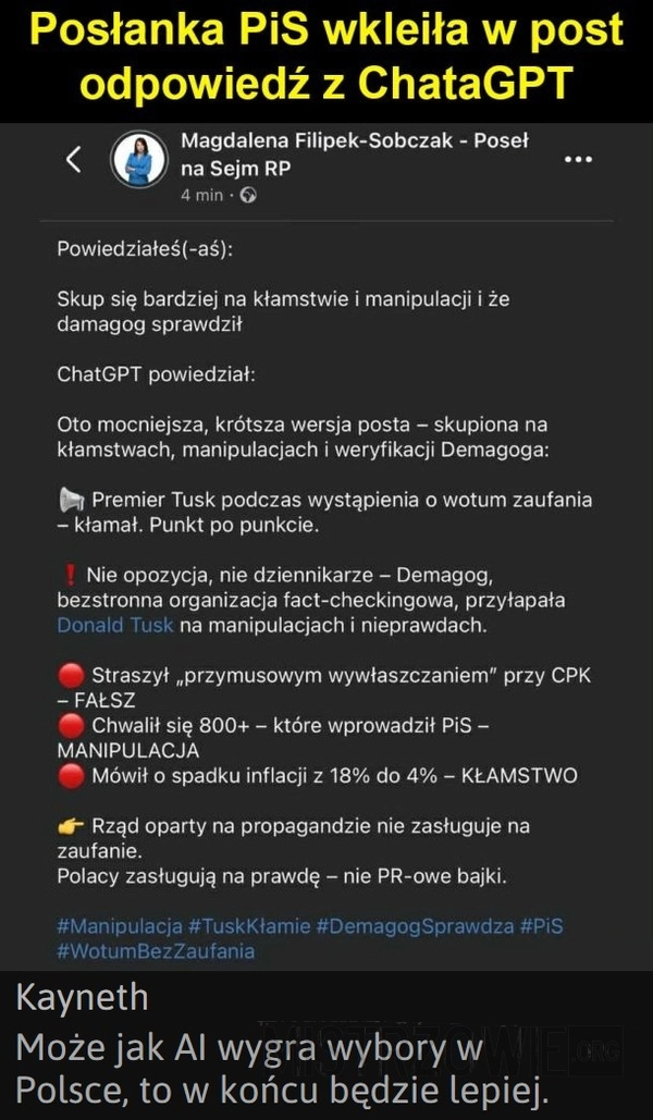 
    Posłanka